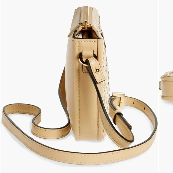 Valentino Beige Crossbody Bag Vlogo embellished faux raffia - Picture 6 of 16